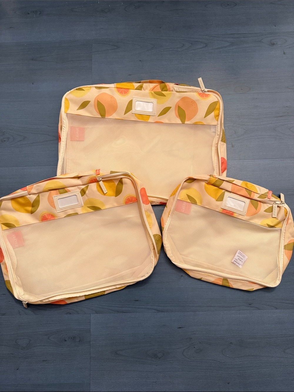 Peach and Lemon -Print Travel Packing Cubes - Lightweight Mesh Organizer